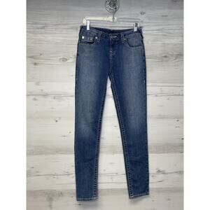 True Religion Jeans Girls 16 Blue Denim Skinny Stretch Single End 81% Cotton
